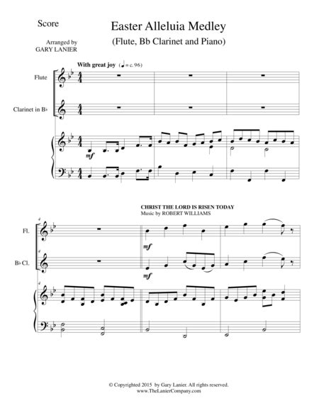 EASTER ALLELUIA MEDLEY (Trio – Flute 1, Flute 2/Piano) Score And Parts